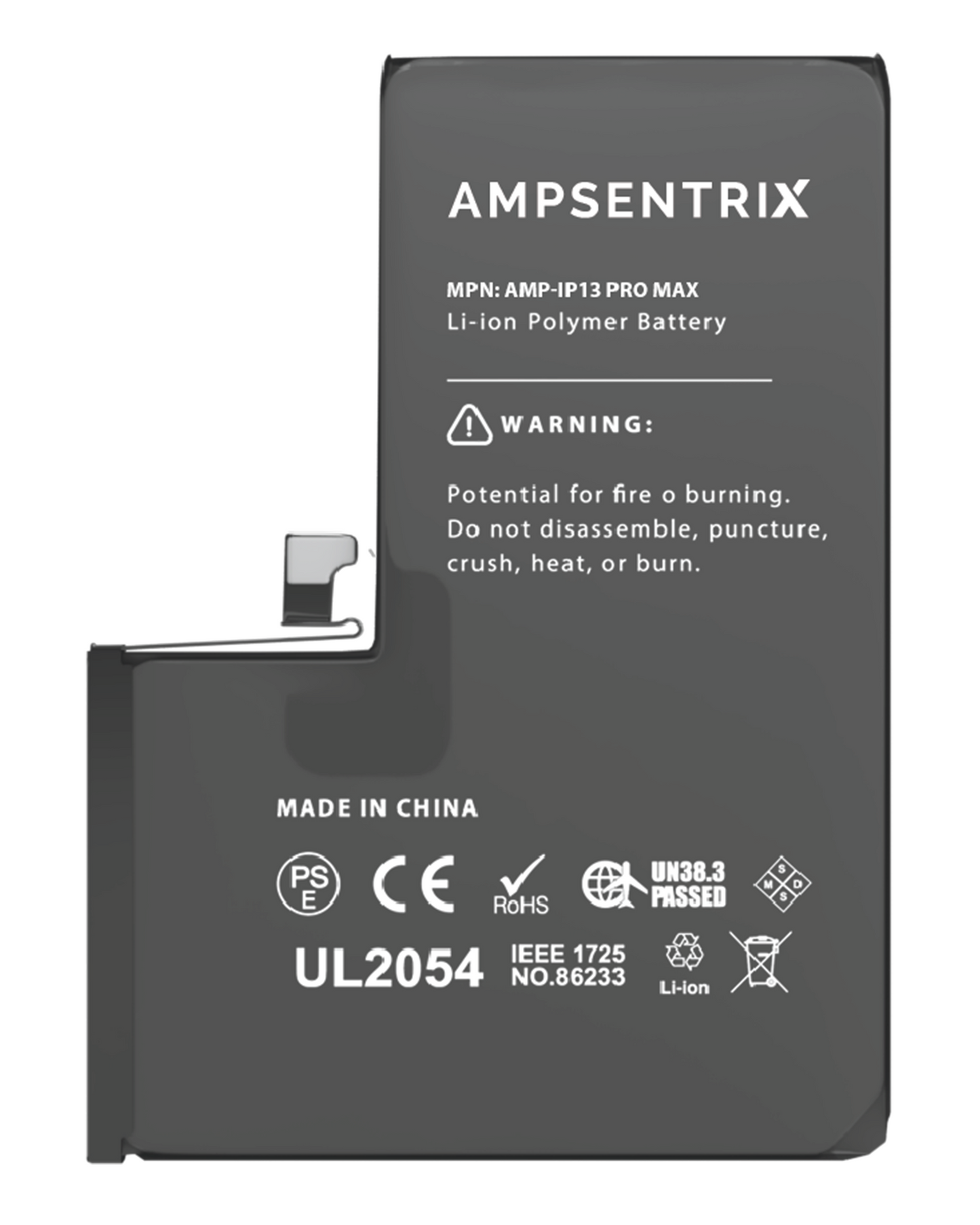 Batería Ampsentrix Basic Cap. Extendida iPhone 13 Pro Max