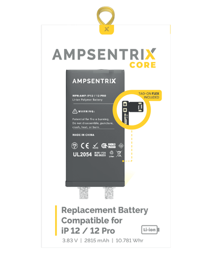 Batería AmpSentrix Core Tag-On Flex iPhone 12/12 Pro