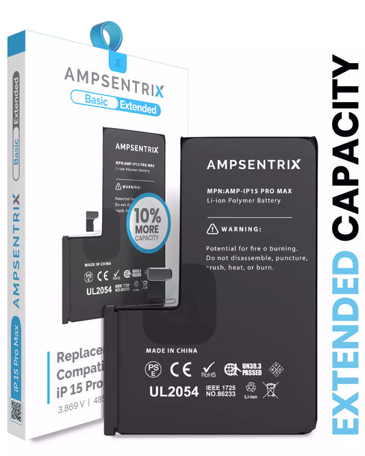 Bateria AmpSentrix Basic Cap. Extendida iPhone 15 Pro Max