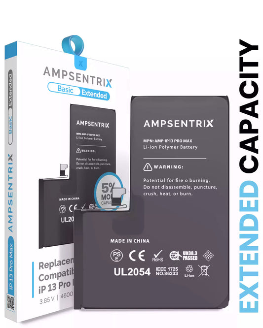 Batería Ampsentrix Basic Cap. Extendida iPhone 13 Pro Max