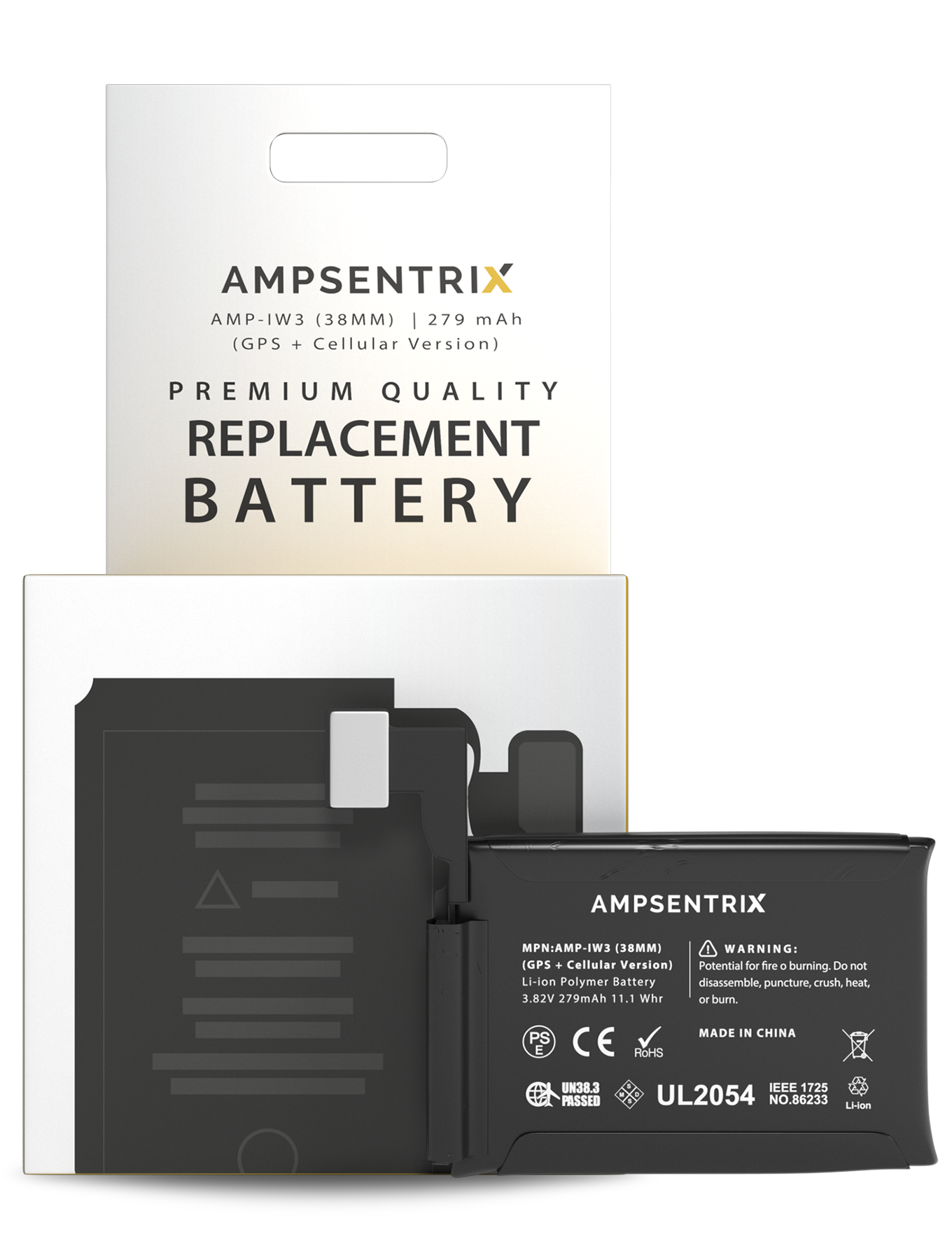Bateria Ampsentrix Series 3 (38MM) (GPS + Cellular)