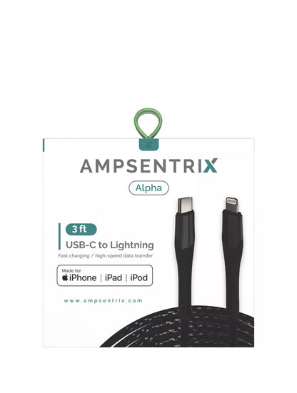 Cable AmpSentrix MFI Lightning a USB Tipo C 3'