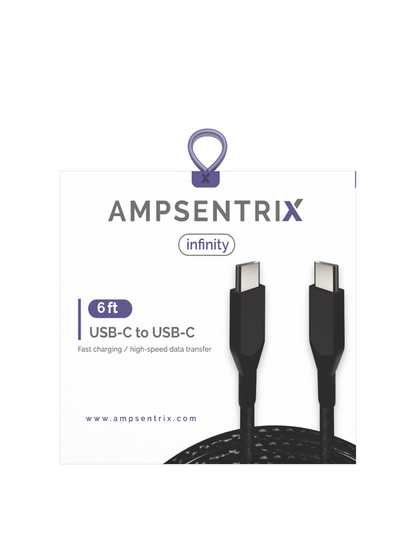 Cable AmpSentrix USB Tipo C a USB Tipo C 6'