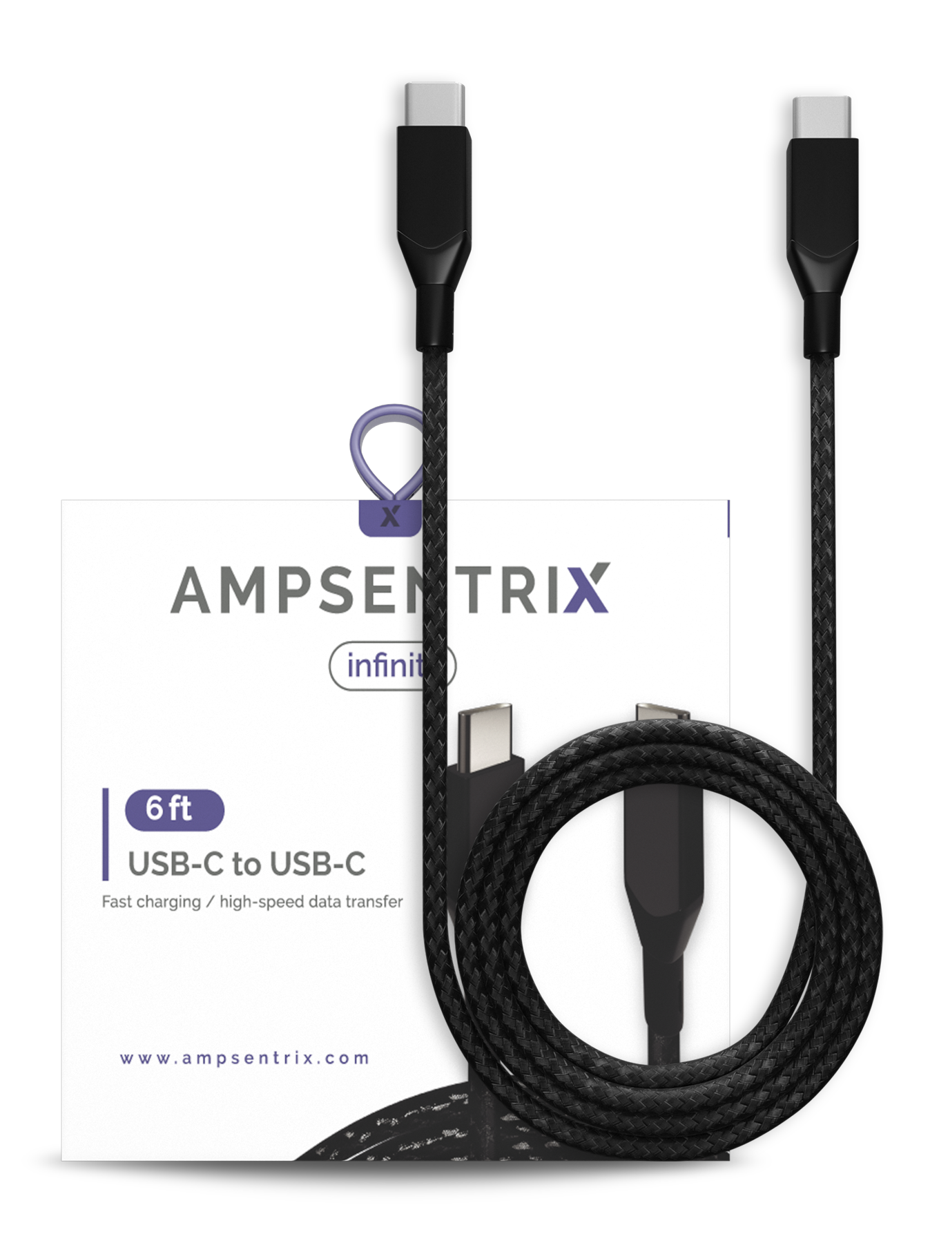 Cable AmpSentrix USB Tipo C a USB Tipo C 6'